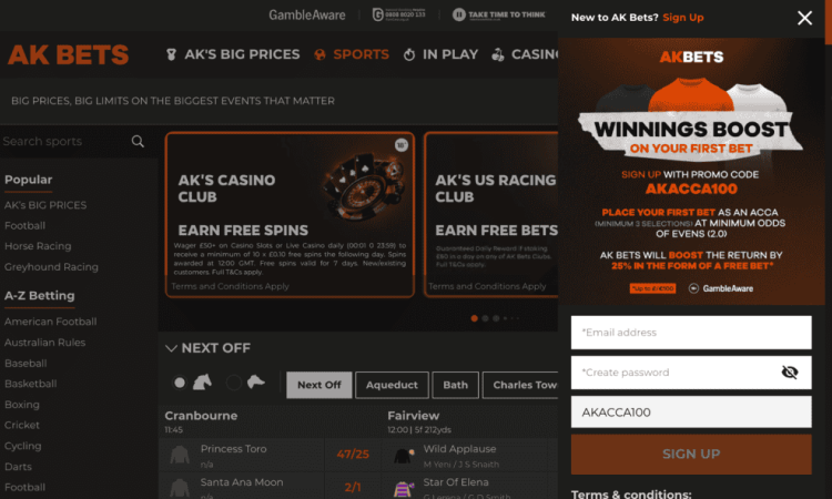 Up to €100 from AK Bets