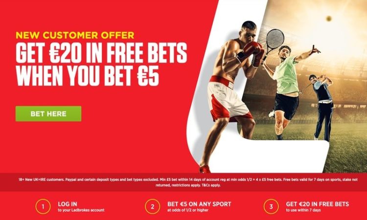 Bet €5 Get €20 from Ladbrokes