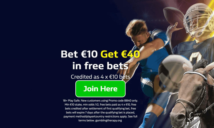 Get €40 in free bets from William Hill